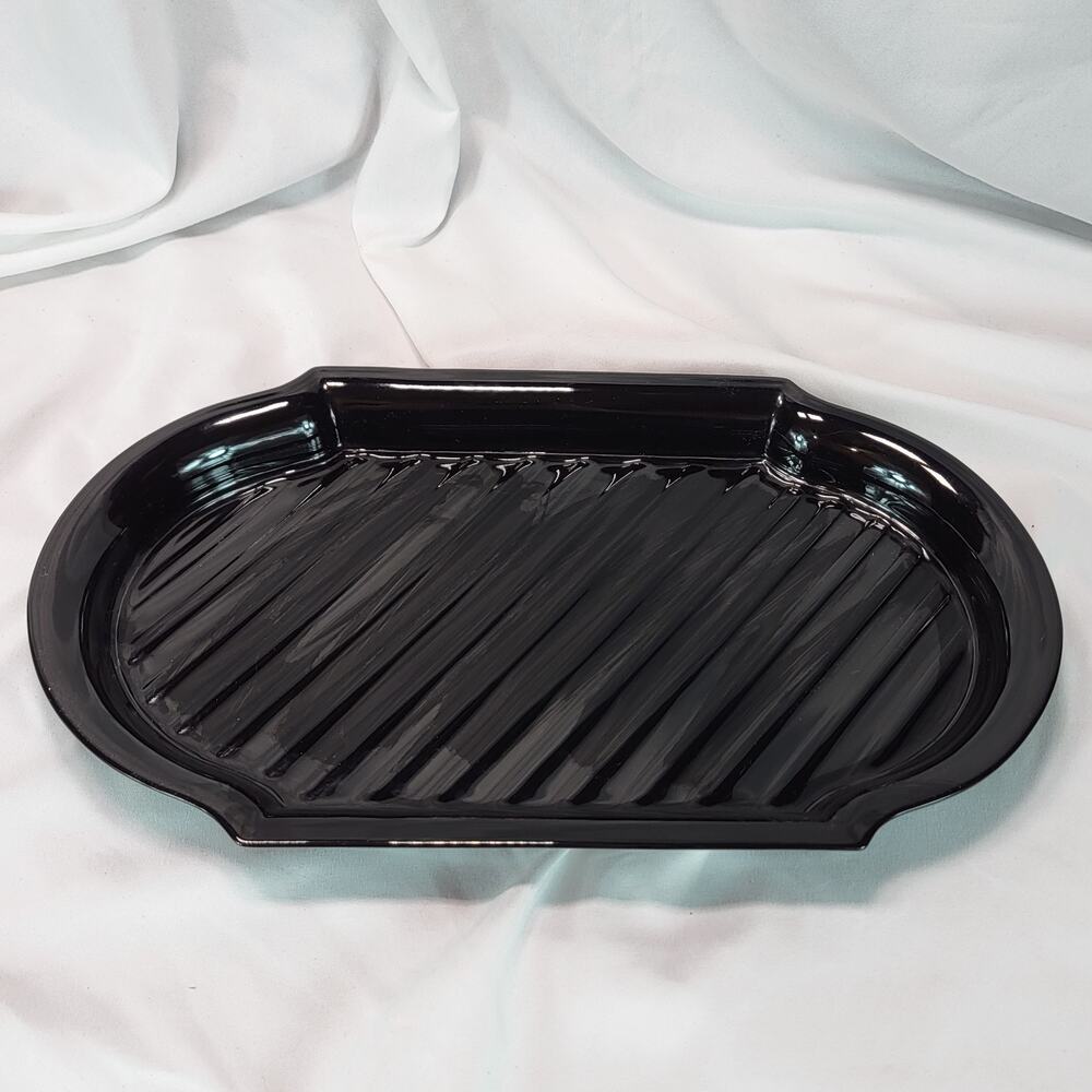 Mikasa Glossy Black Oval 13" Serving Platter Plate Dish Tray - Picture 2 of 10